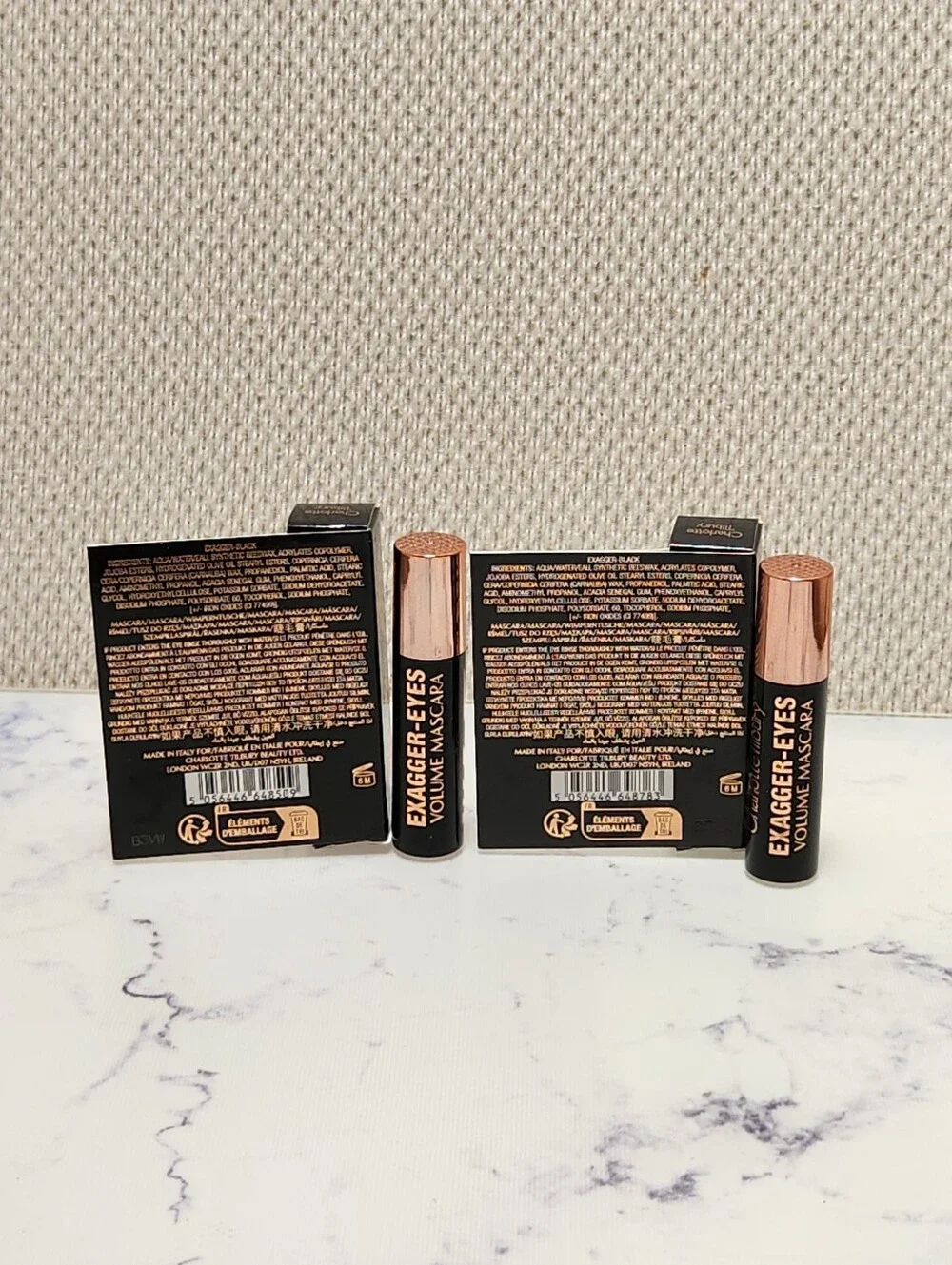 2 Charlotte Tilbury Exagger-Eyes Volume Mascara Mini Size .06 oz